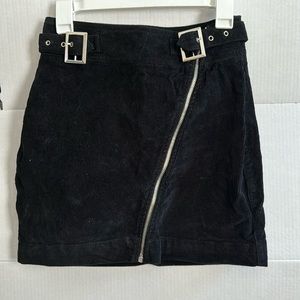 Black mini skirt with silver detail